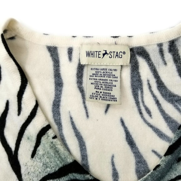 White Stag Zebra Print Sweater Women's Sz XL 16/18 - Picture 5 of 8